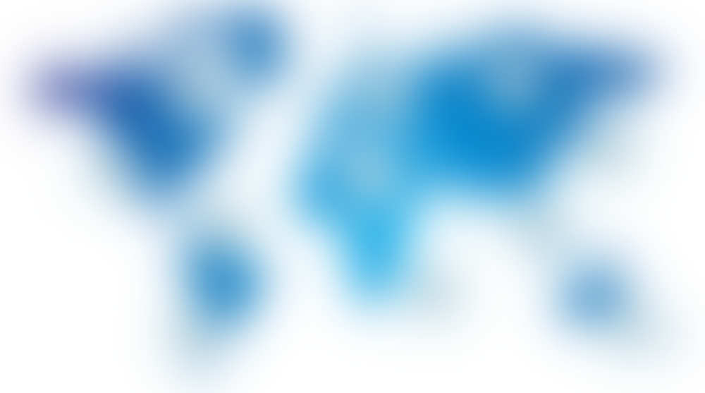 Blue and white Illustrated world map with white background